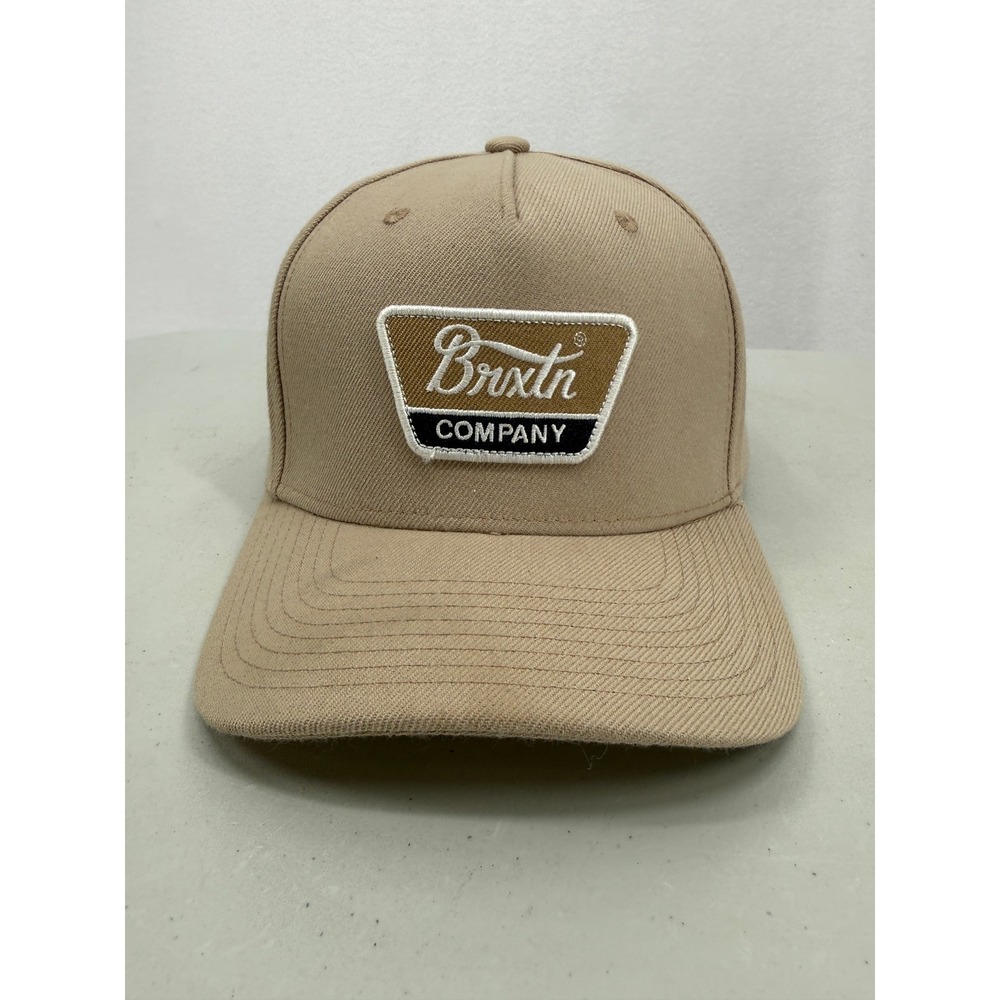 Brixton Snapback Hat Mens Khaki Tan Brixton Company Patch Wool Blend Cap